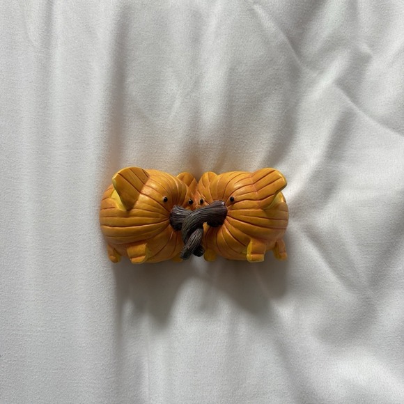 Enesco Home Grown Figurine Tons Of Love Pumpkin Elephants #4030681 Orange Rare